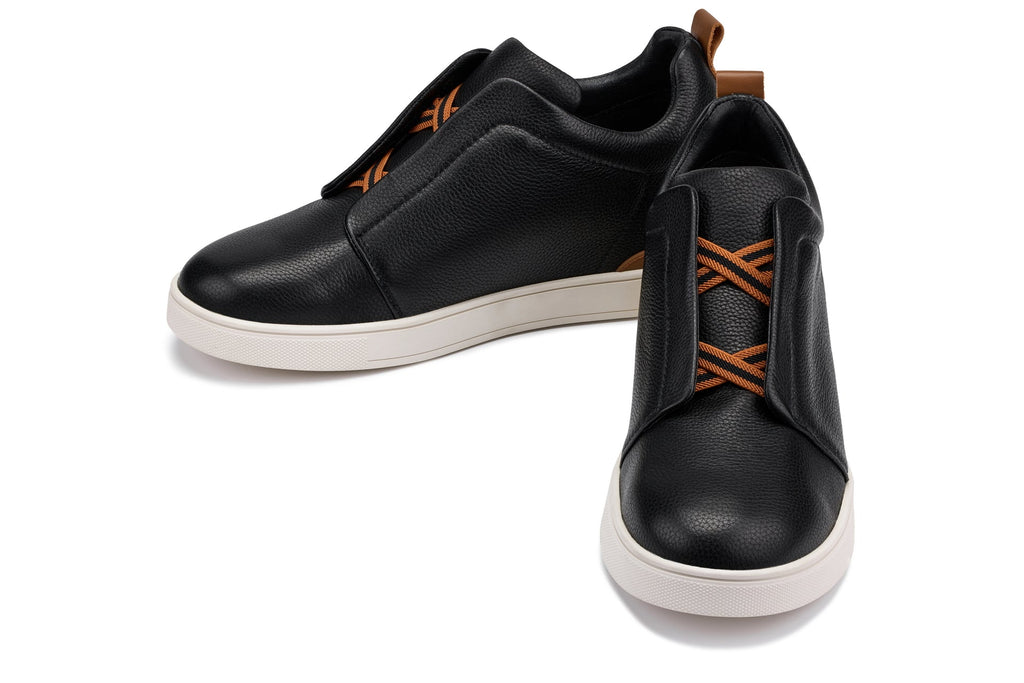 CALTO - J1932  - 2.6 Inches Taller (Black/White Sole) - Slip-On Snoafers - WonderingCloth
