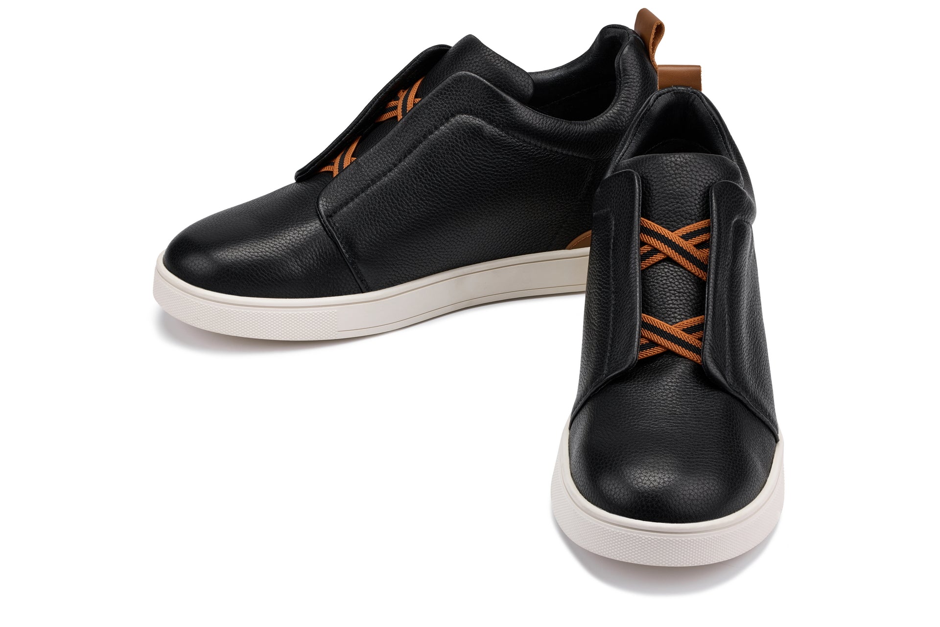 CALTO - J1932  - 2.6 Inches Taller (Black/White Sole) - Slip-On Snoafers - WonderingCloth