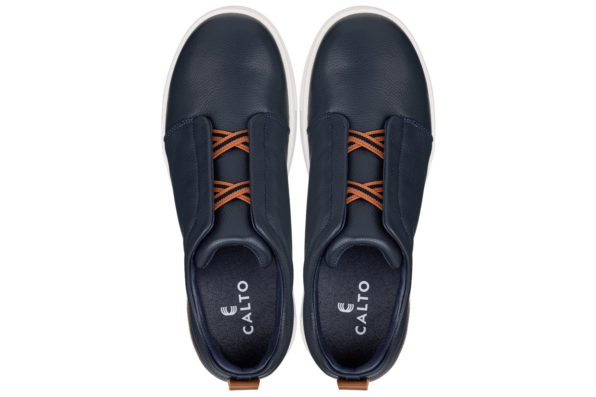 CALTO - J1934  - 2.6 Inches Taller (Navy) - Slip-On Snoafers - WonderingCloth