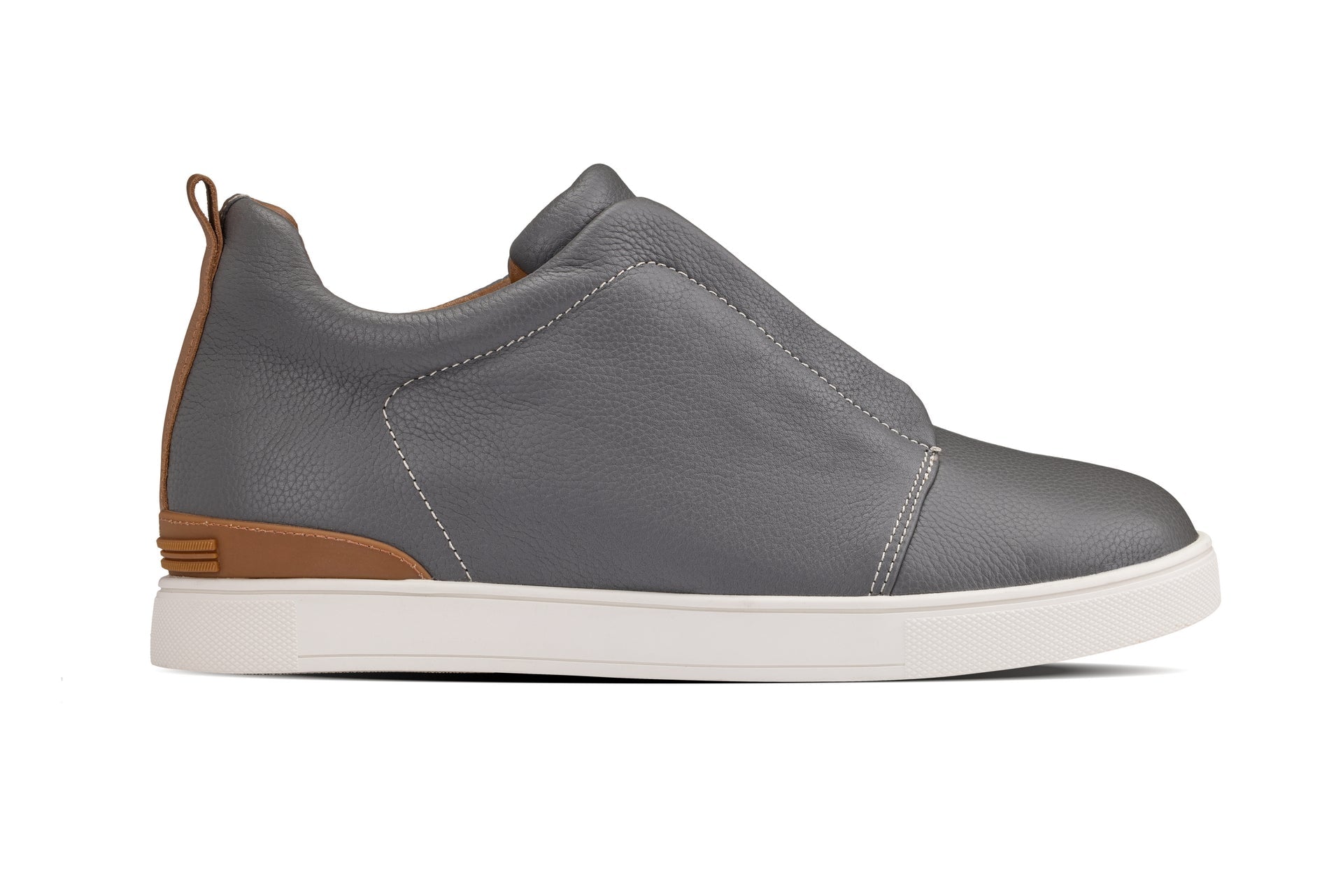 CALTO - J1935  - 2.6 Inches Taller (Grey) - Slip-On Snoafers - WonderingCloth