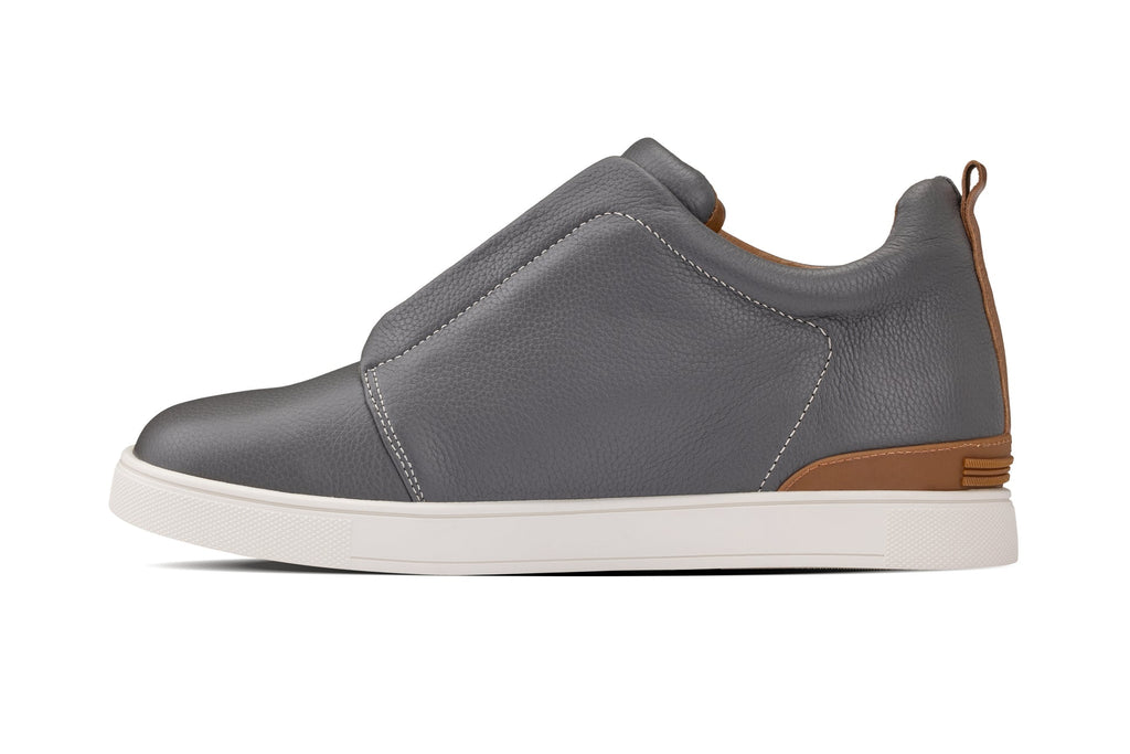 CALTO - J1935  - 2.6 Inches Taller (Grey) - Slip-On Snoafers - WonderingCloth