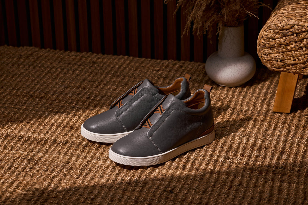 CALTO - J1935  - 2.6 Inches Taller (Grey) - Slip-On Snoafers - WonderingCloth