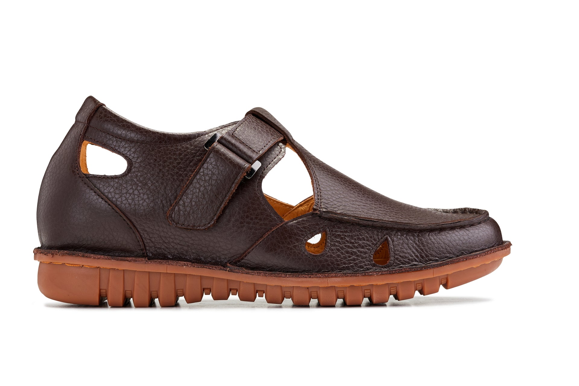 CALTO - K0752 - 2.8 Inches Taller (Coffee Brown) - Lightweight Casual Fisherman Sandal - WonderingCloth