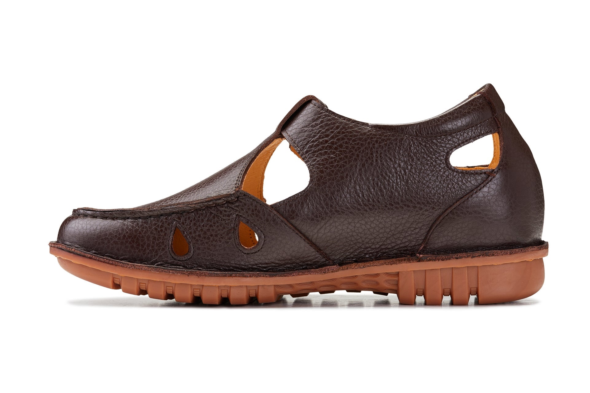 CALTO - K0752 - 2.8 Inches Taller (Coffee Brown) - Lightweight Casual Fisherman Sandal - WonderingCloth
