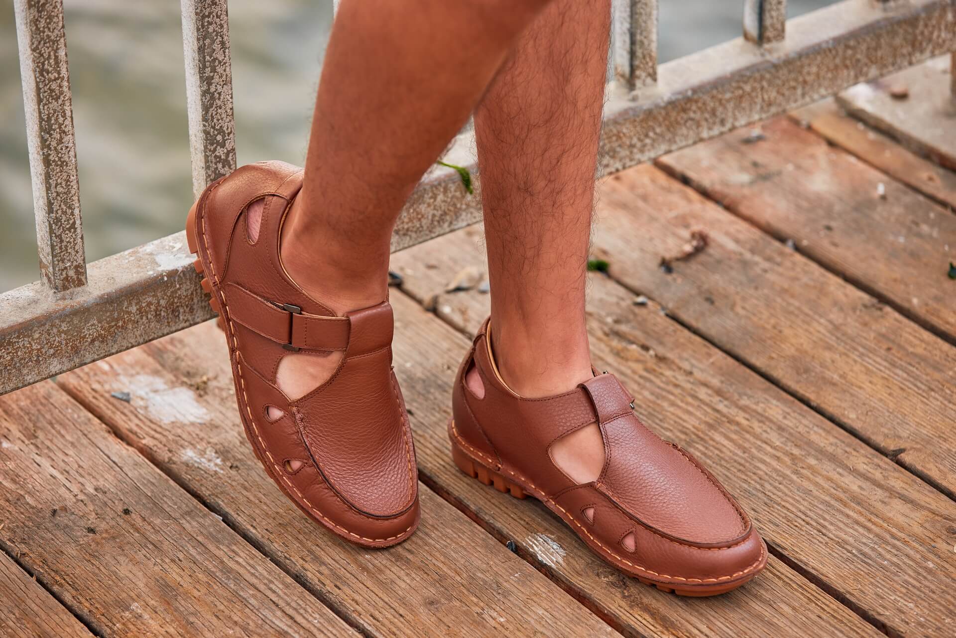 CALTO - K0753 - 2.8 Inches Taller (Camel Brown) - Lightweight Casual Fisherman Sandal - WonderingCloth