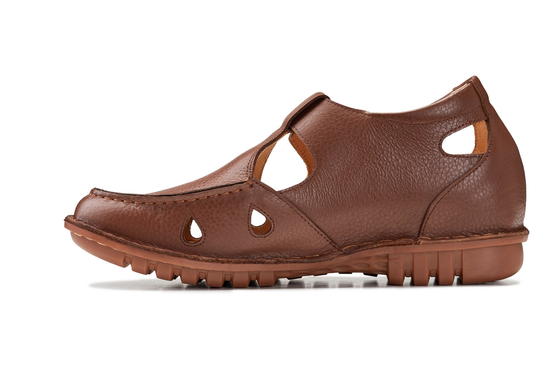 CALTO - K0753 - 2.8 Inches Taller (Camel Brown) - Lightweight Casual Fisherman Sandal - WonderingCloth