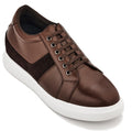 CALTO - K1532 - 3 Inches Taller (Coffee Brown) - Lightweight Leather Sneakers - WonderingCloth