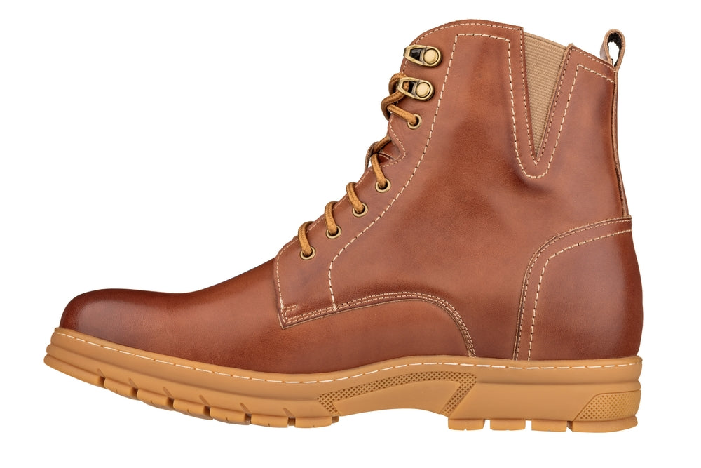 TOTO - K16205 - 2.8 Inches Taller (Light Brown) - High Top Boots - WonderingCloth