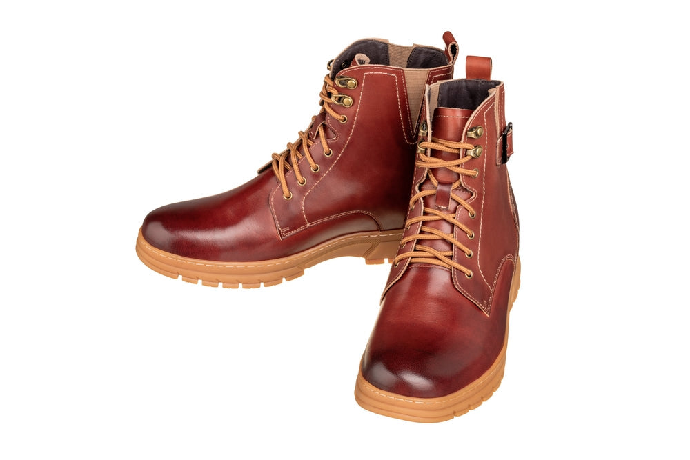 TOTO - K16206 - 2.8 Inches Taller (Cordovan Dark Brown) - High Top Boots - WonderingCloth