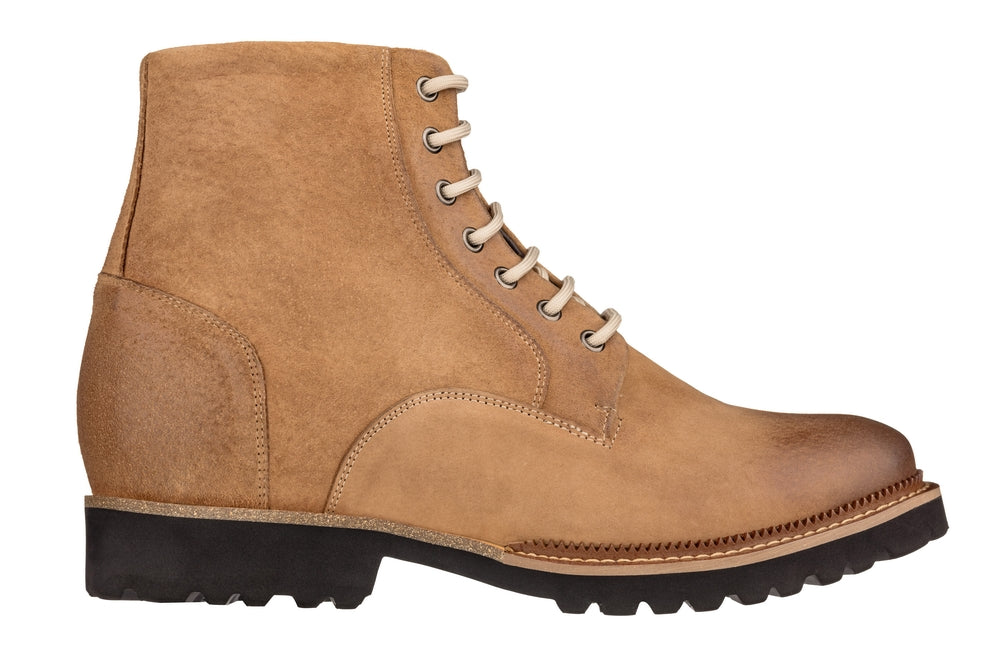 CALTO - K24403 - 3 Inches Taller (Brown) - Casual Zipper Boots - WonderingCloth