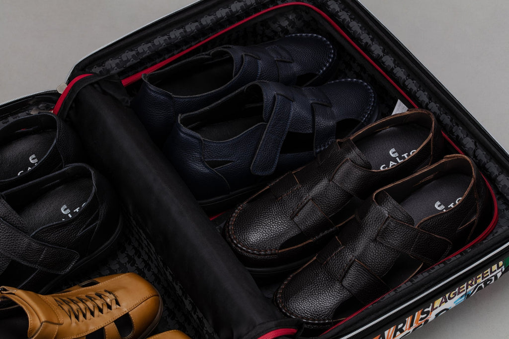 CALTO - K2661 - 3.2 Inches Taller (Black) - Casual Fisherman Sandal - WonderingCloth
