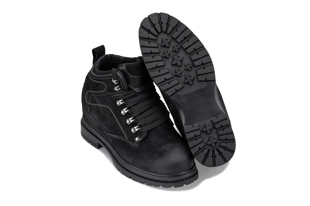 CALDEN 5.2" Taller Black Nubuck Height-Increasing Boots K881802 - WonderingCloth