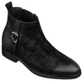 TOTO - K92081 - 3 Inches Taller (Nubuck Black) - Chelsea Ankle Boots - WonderingCloth