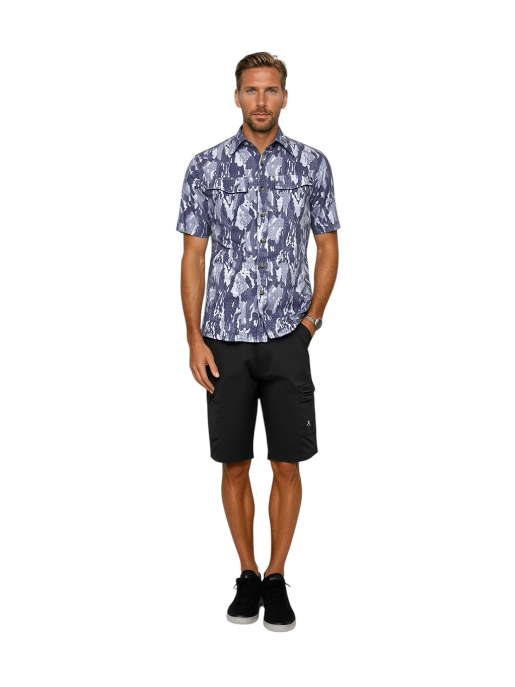 Men's Geo Camo UV Vented Fishing Shirt - WonderingCloth