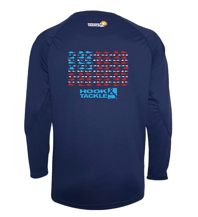 Men's American Fish L/S UV Fishing Shirt - WonderingCloth