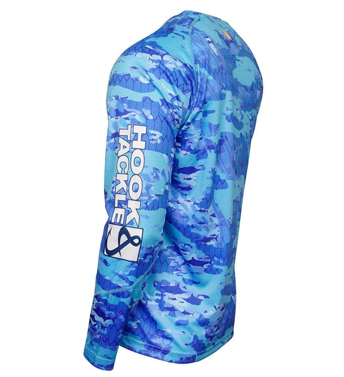 Men's Fractal Camo L/S UV Fishing Shirt - WonderingCloth