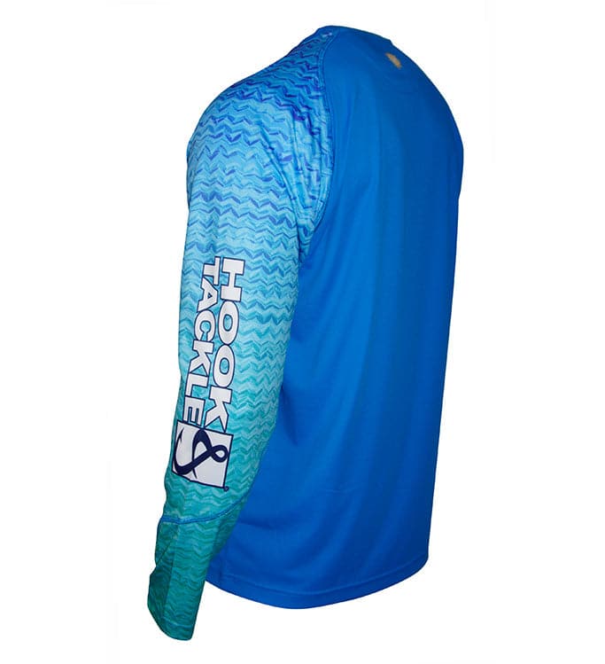 Men's Gradient Waves L/S UV Fishing Shirt - WonderingCloth
