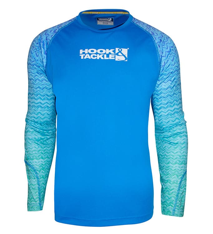 Men's Gradient Waves L/S UV Fishing Shirt - WonderingCloth