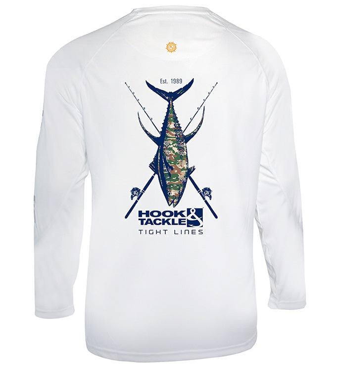 Men's Camo Tuna L/S UV Fishing Shirt - WonderingCloth