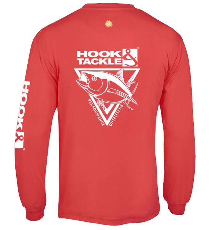 Men's Tuna Triangle L/S UV Fishing T-Shirt - WonderingCloth