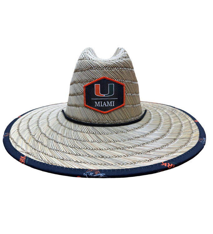 University of Miami Logo Straw Hat - WonderingCloth