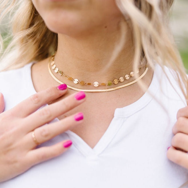 Chloe Gold Filled Coin Necklace - WonderingCloth