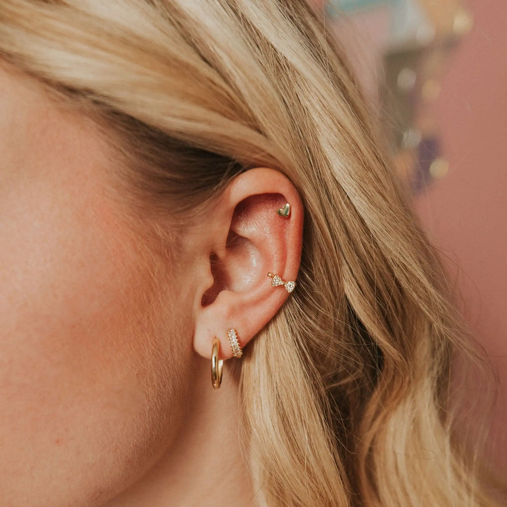 Mini Heart Studs - WonderingCloth