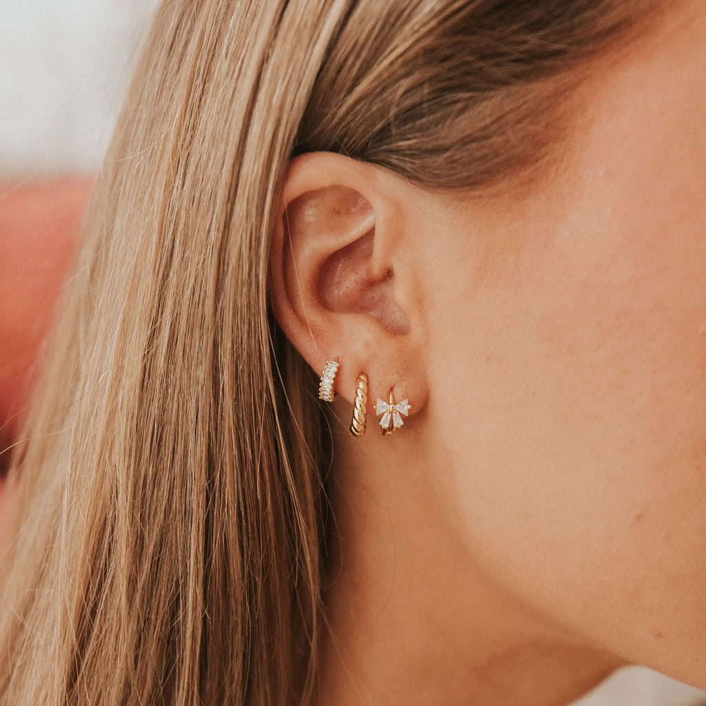 Lucy Diamond Bow Hoops - WonderingCloth