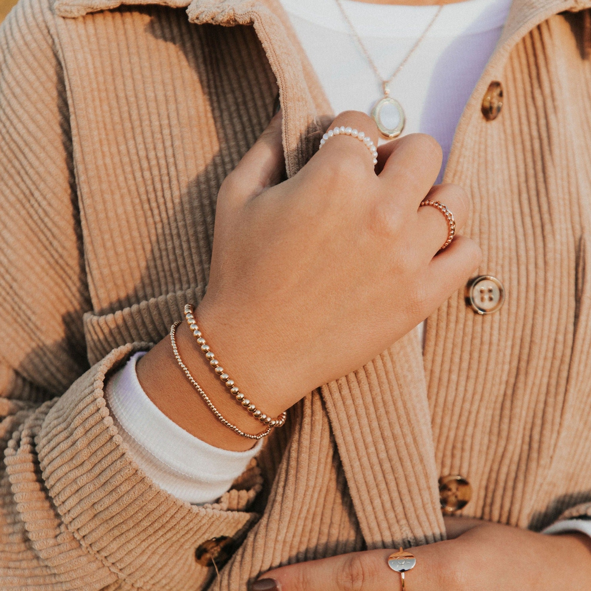 Staci Gold Filled Bead Bracelet - WonderingCloth