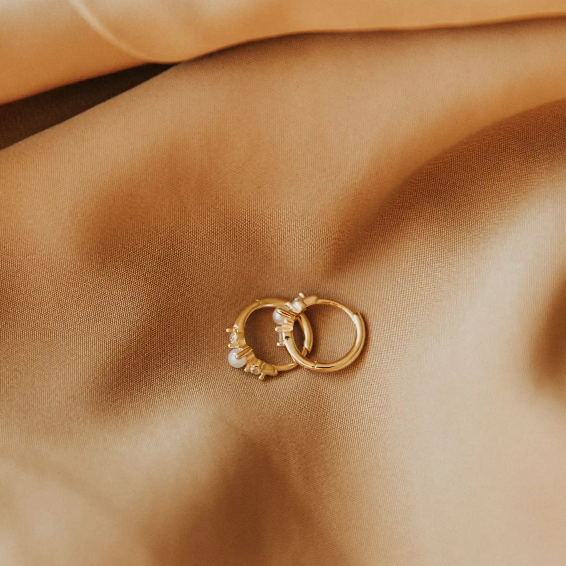 Alexandria Diamond and Pearl Hoops - WonderingCloth