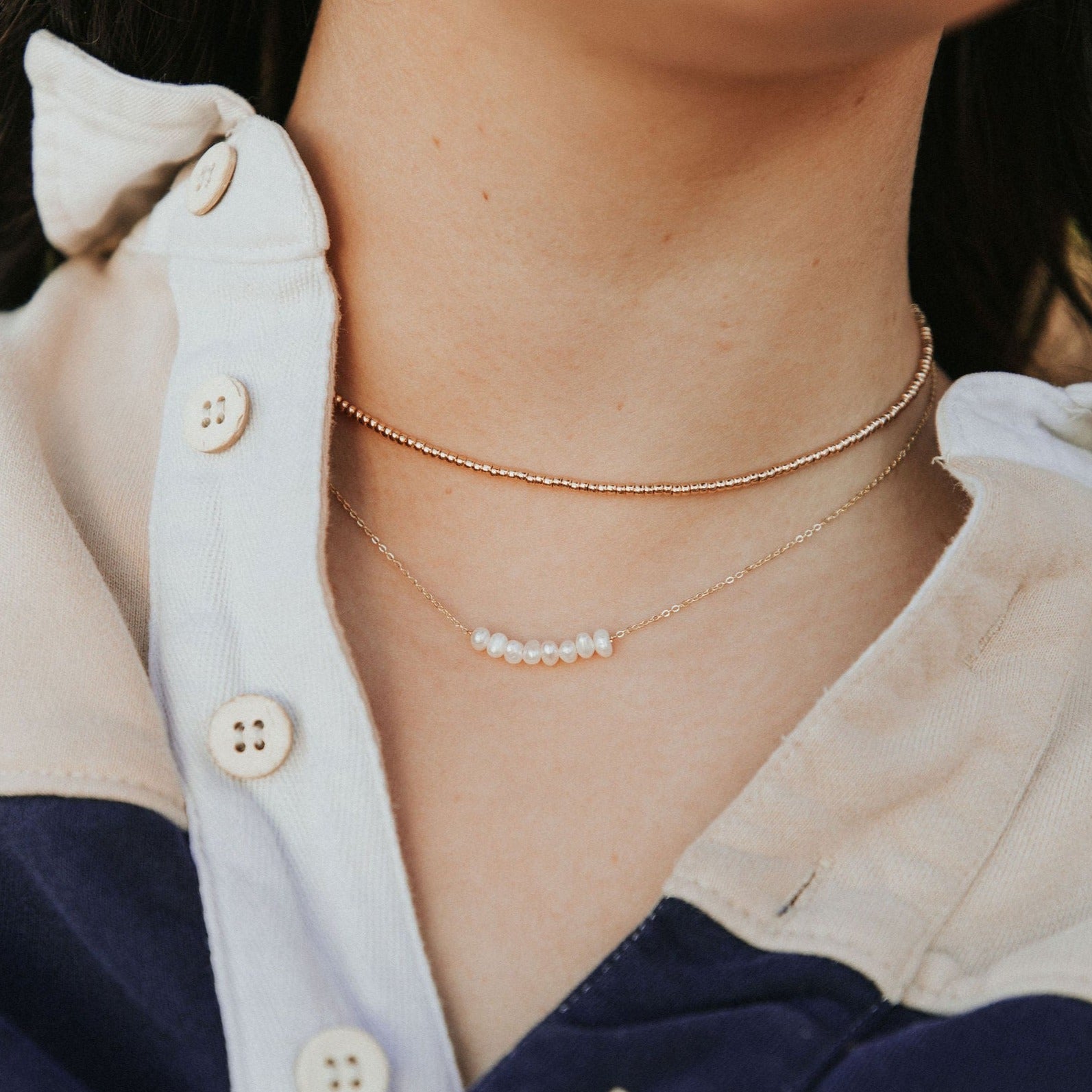 Staci Gold Filled Bead Necklace - WonderingCloth