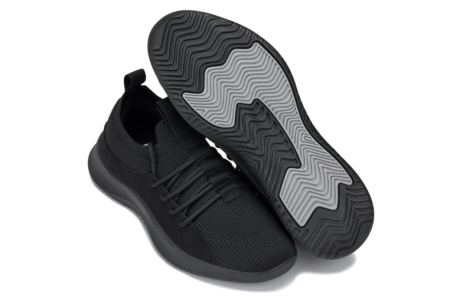 CALTO - Q130 - 2.4 Inches Taller (Black/Black Sole) - Ultra Lightweight Sneakers - WonderingCloth