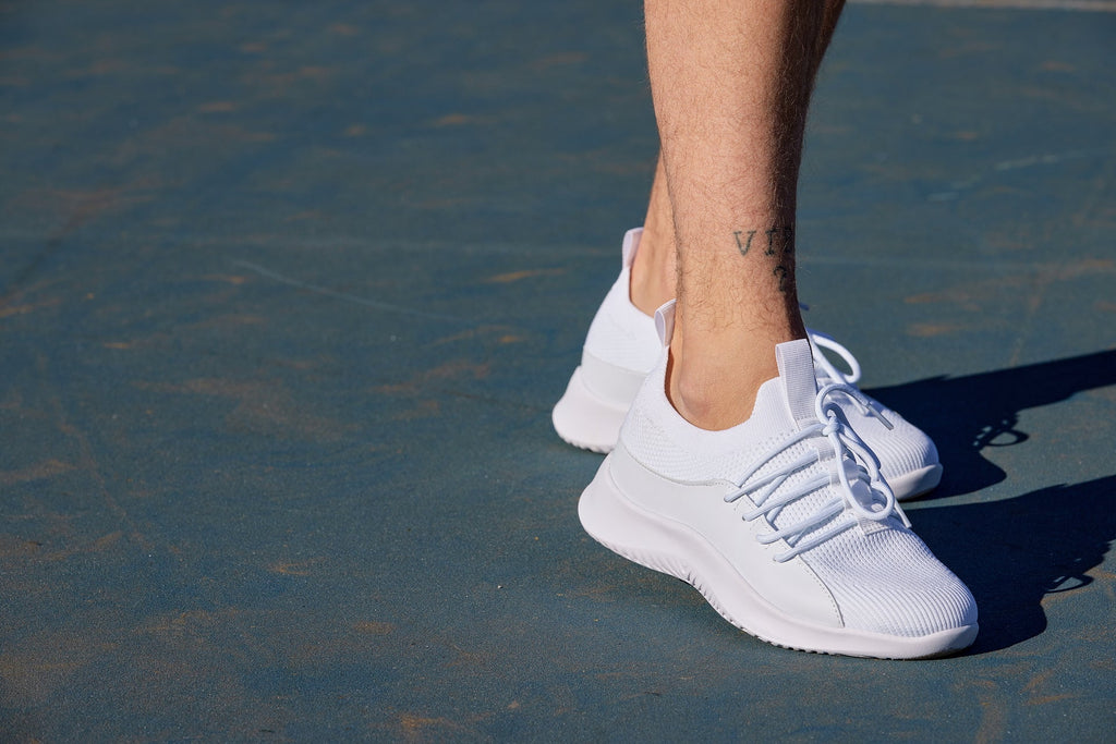 CALTO - Q131 - 2.4 Inches Taller (Off-White/White Sole) - Ultra Lightweight Sneakers - WonderingCloth