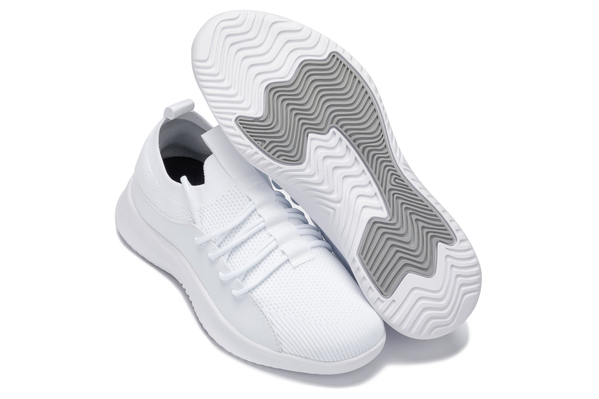CALTO - Q131 - 2.4 Inches Taller (Off-White/White Sole) - Ultra Lightweight Sneakers - WonderingCloth