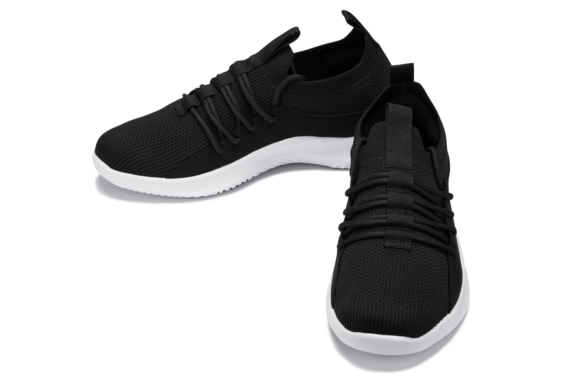 CALTO - Q132 - 2.4 Inches Taller (Black/White Sole) - Ultra Lightweight Sneakers - WonderingCloth