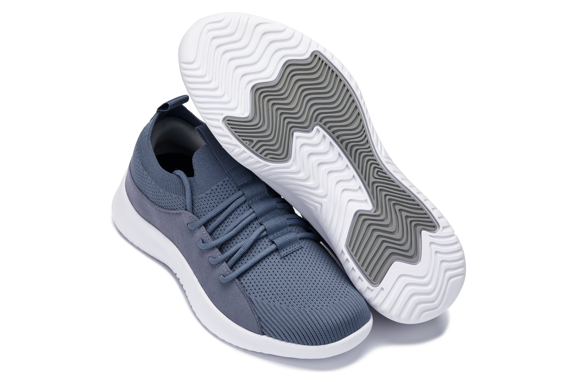 CALTO - Q133 - 2.4 Inches Taller (Light Slate Gray/White Sole) - Ultra Lightweight Sneakers - WonderingCloth