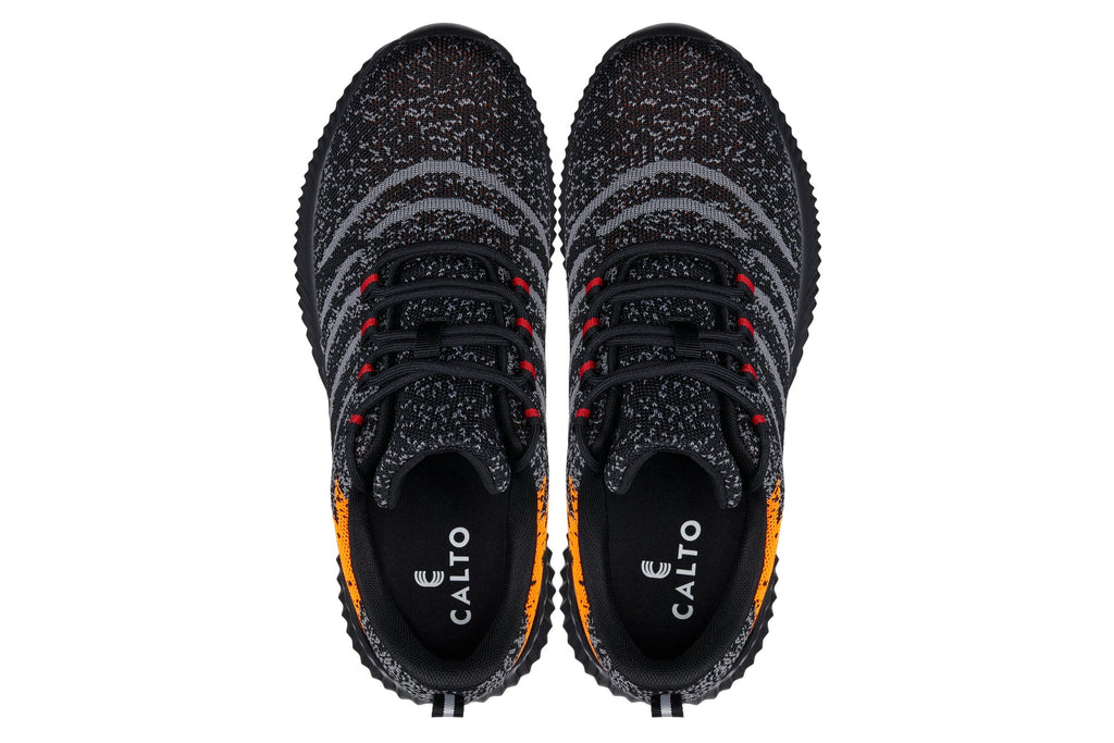 CALTO - Q219 - 2.8 Inches Taller (Neon Orange/Black/Grey) - Ultra Lightweight - WonderingCloth