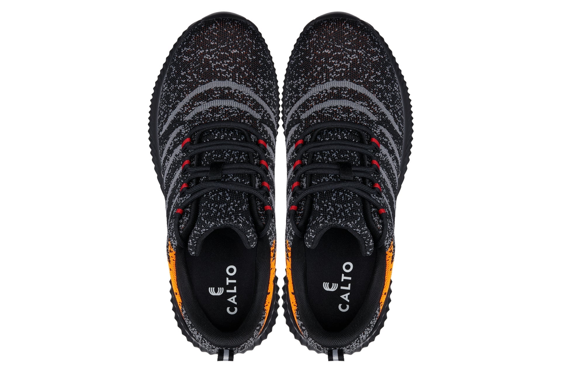 CALTO - Q219 - 2.8 Inches Taller (Neon Orange/Black/Grey) - Ultra Lightweight - WonderingCloth