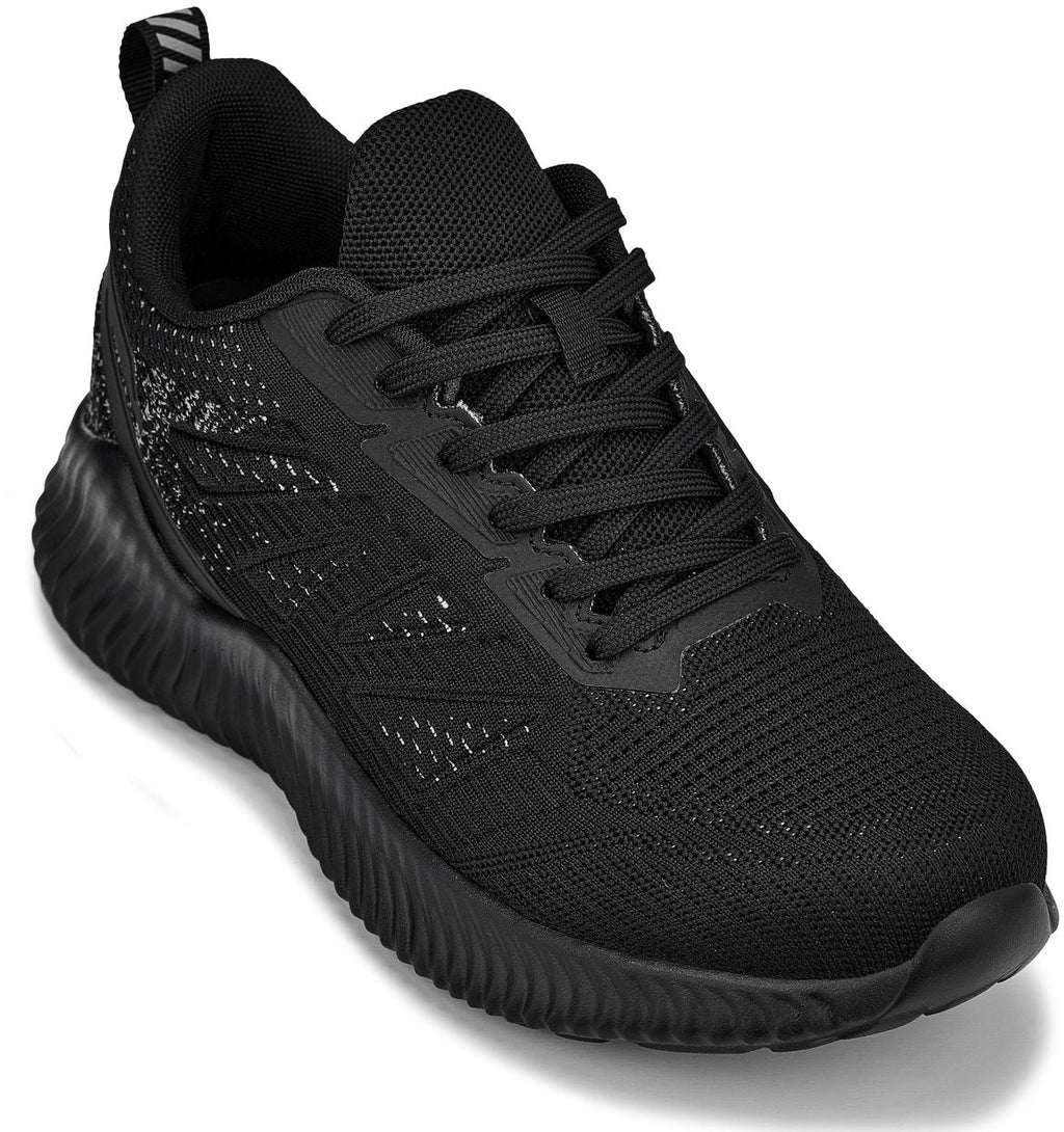 CALTO - Q220 - 2.6 Inches Taller (Noir/Cement) - Lightweight Sporty Sneakers - WonderingCloth