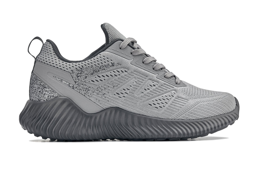 CALTO - Q221 - 2.6 Inches Taller (Cement/Pewter) - Lightweight Sporty Sneakers - WonderingCloth