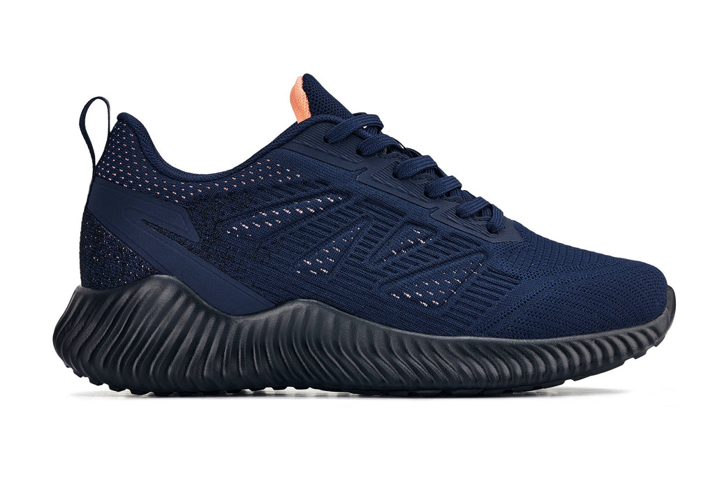 CALTO - Q222 - 2.6 Inches Taller (Navy/Coral) - Lightweight Sporty Sneakers - WonderingCloth