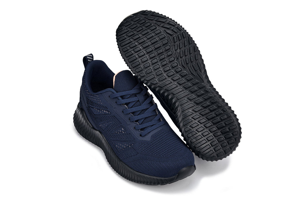 CALTO - Q222 - 2.6 Inches Taller (Navy/Coral) - Lightweight Sporty Sneakers - WonderingCloth