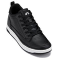 CALTO - Q271  - 2 Inches Taller (Black Noir) - Elevated Leatherette Micro-Perforated Sneakers - WonderingCloth