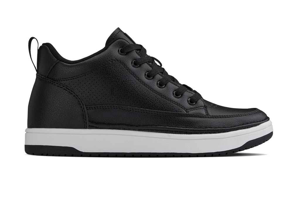 CALTO - Q271  - 2 Inches Taller (Black Noir) - Elevated Leatherette Micro-Perforated Sneakers - WonderingCloth