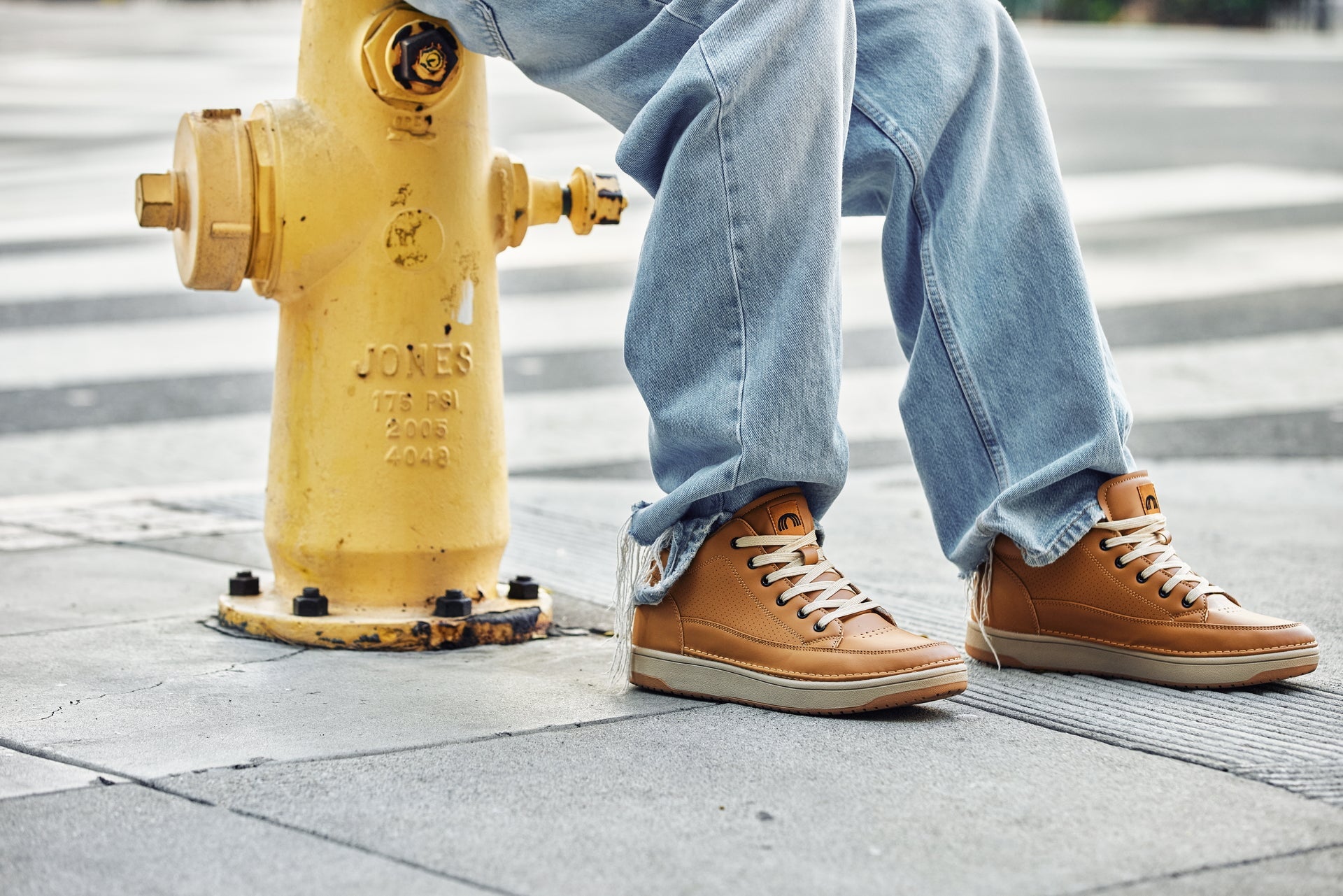 CALTO - Q274  - 2 Inches Taller (Camel Brown & Gum Sole) - Elevated Leatherette Micro-Perforated Sneakers - WonderingCloth