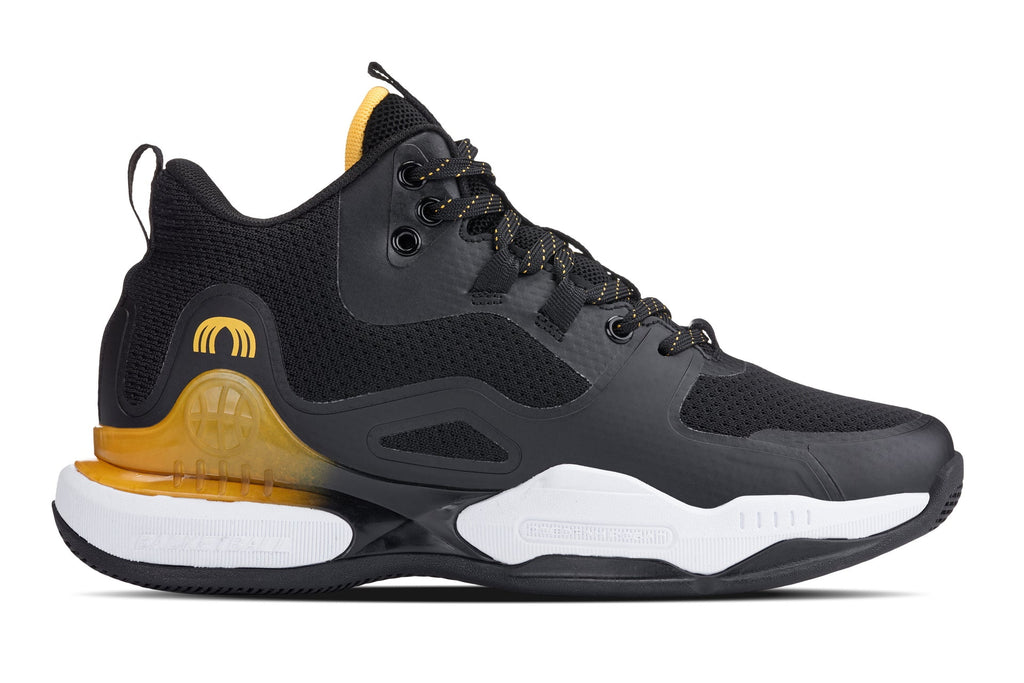 CALTO - Q391 - 3 Inches Taller (Black/Orange) - Basketball High-Top Sneakers - WonderingCloth