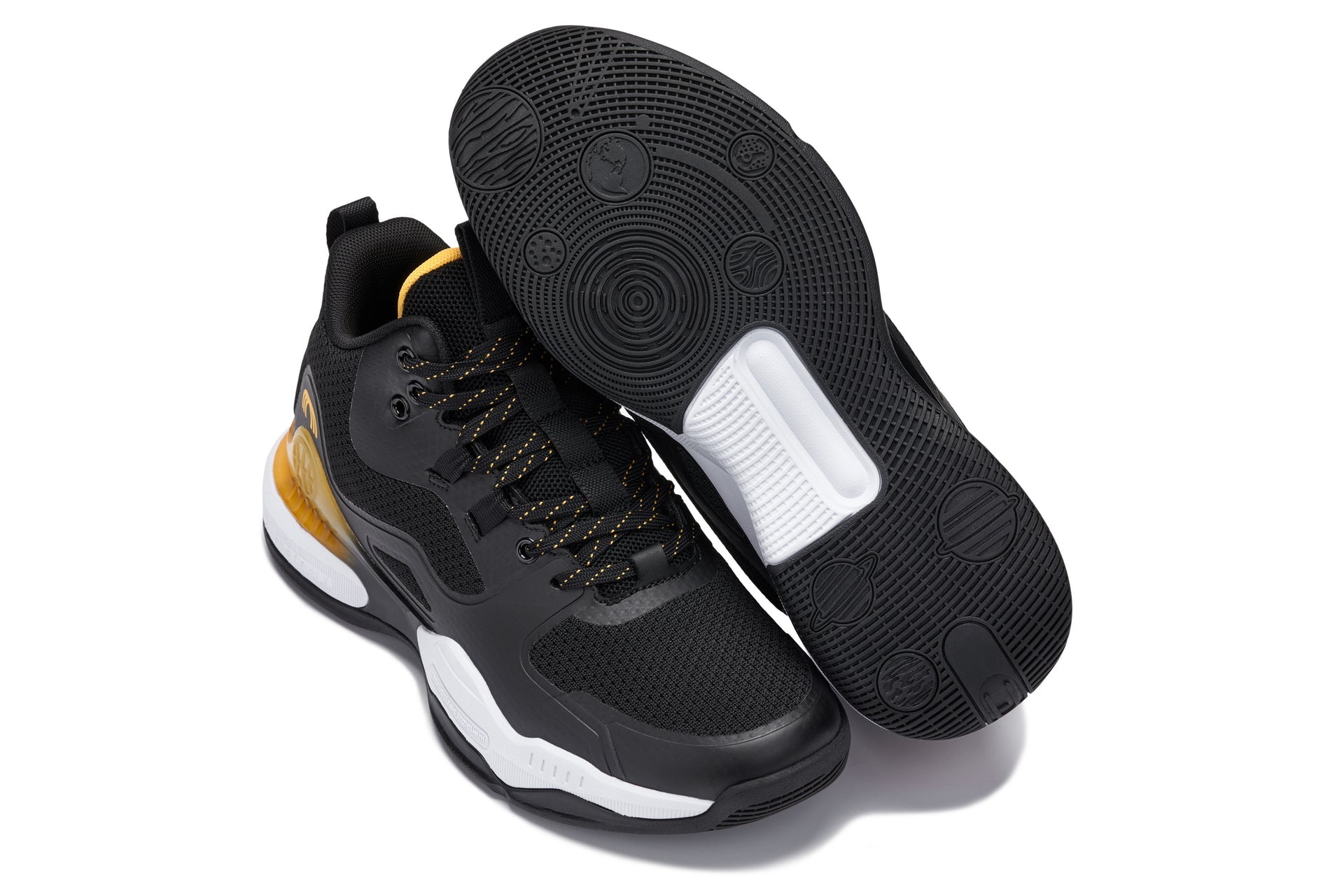 CALTO - Q391 - 3 Inches Taller (Black/Orange) - Basketball High-Top Sneakers - WonderingCloth