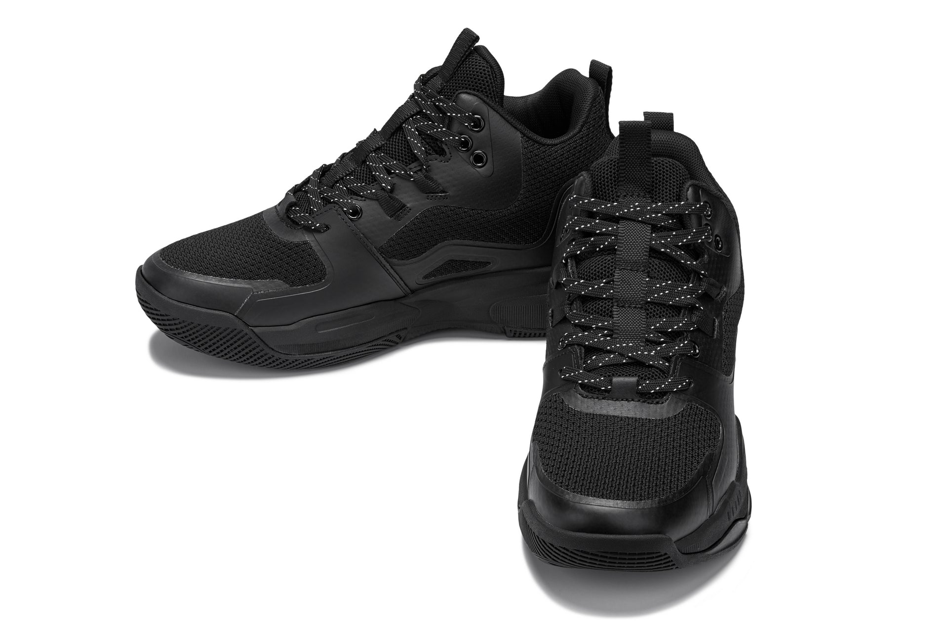 CALTO - Q393 - 3 Inches Taller (Black) - Basketball High-Top Sneakers - WonderingCloth