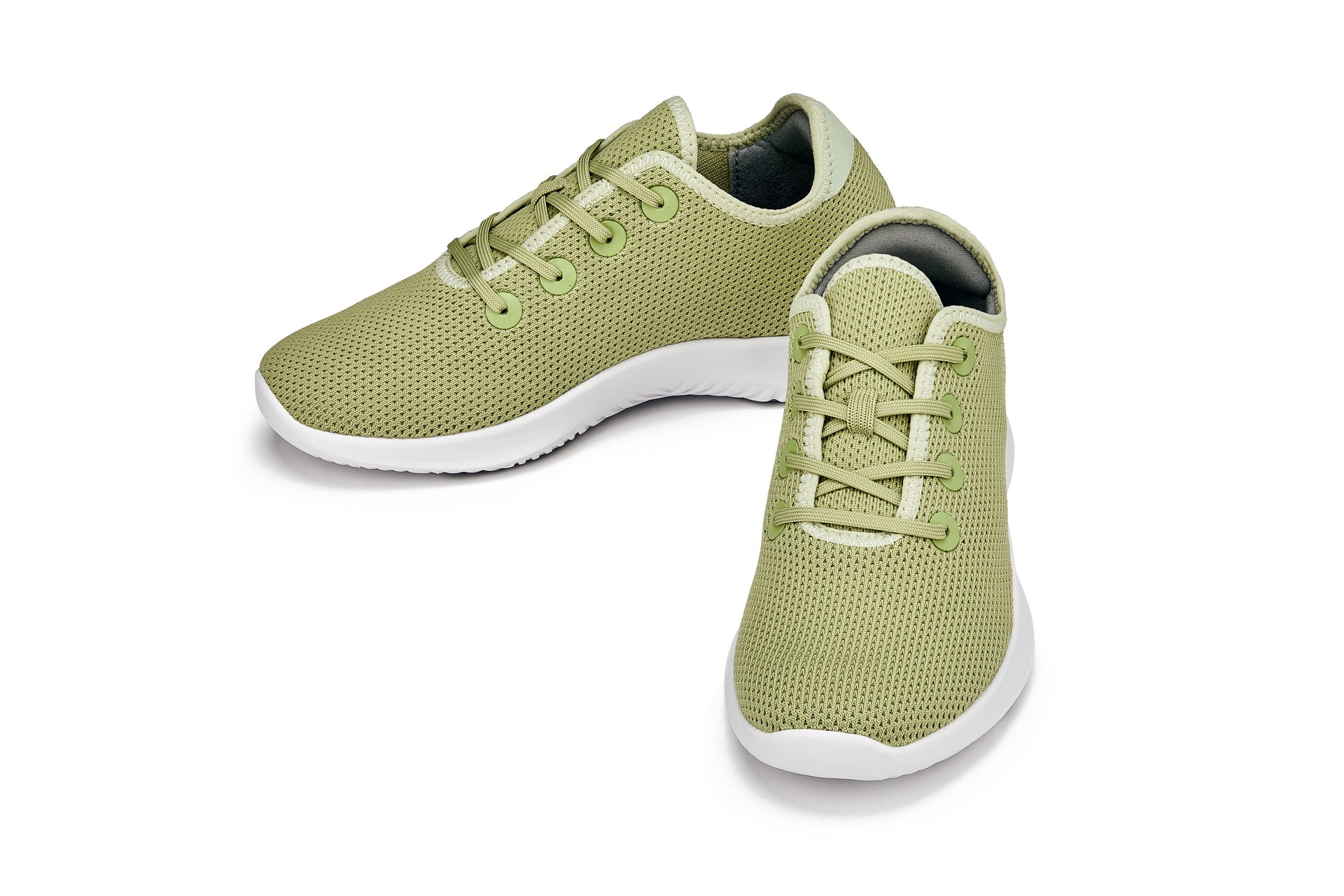 CALTO - Q405 - 2.4 Inches Taller (Pale Lime) - Ultra Lightweight Knitted Sneakers - WonderingCloth