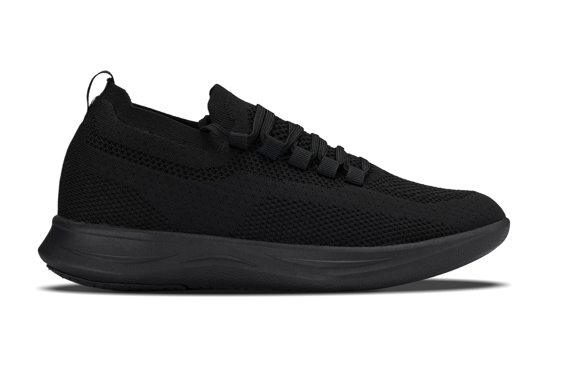 CALTO - QA060 - 2.4 Inches Taller (Black/Black Sole) - Lightweight Knitted Sneakers - WonderingCloth